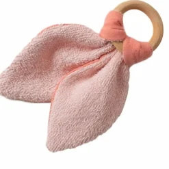 Anneau de dentition en bois Rose corail (personnalisable)