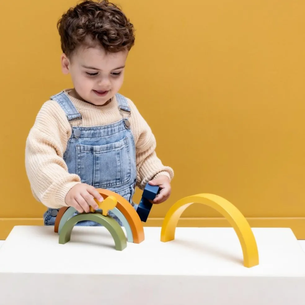 Arc-en-ciel à empiler en bois Mr. Lion