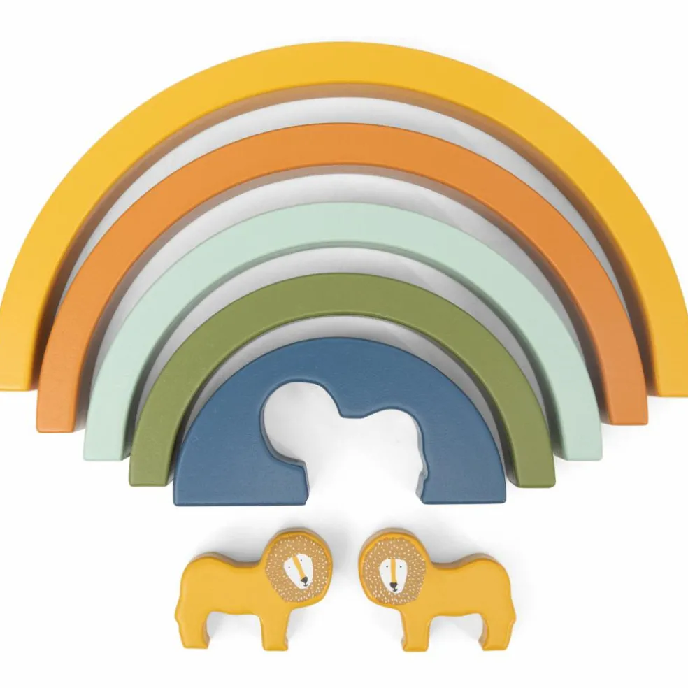 Arc-en-ciel à empiler en bois Mr. Lion
