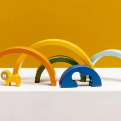 Arc-en-ciel à empiler en bois Mr. Lion