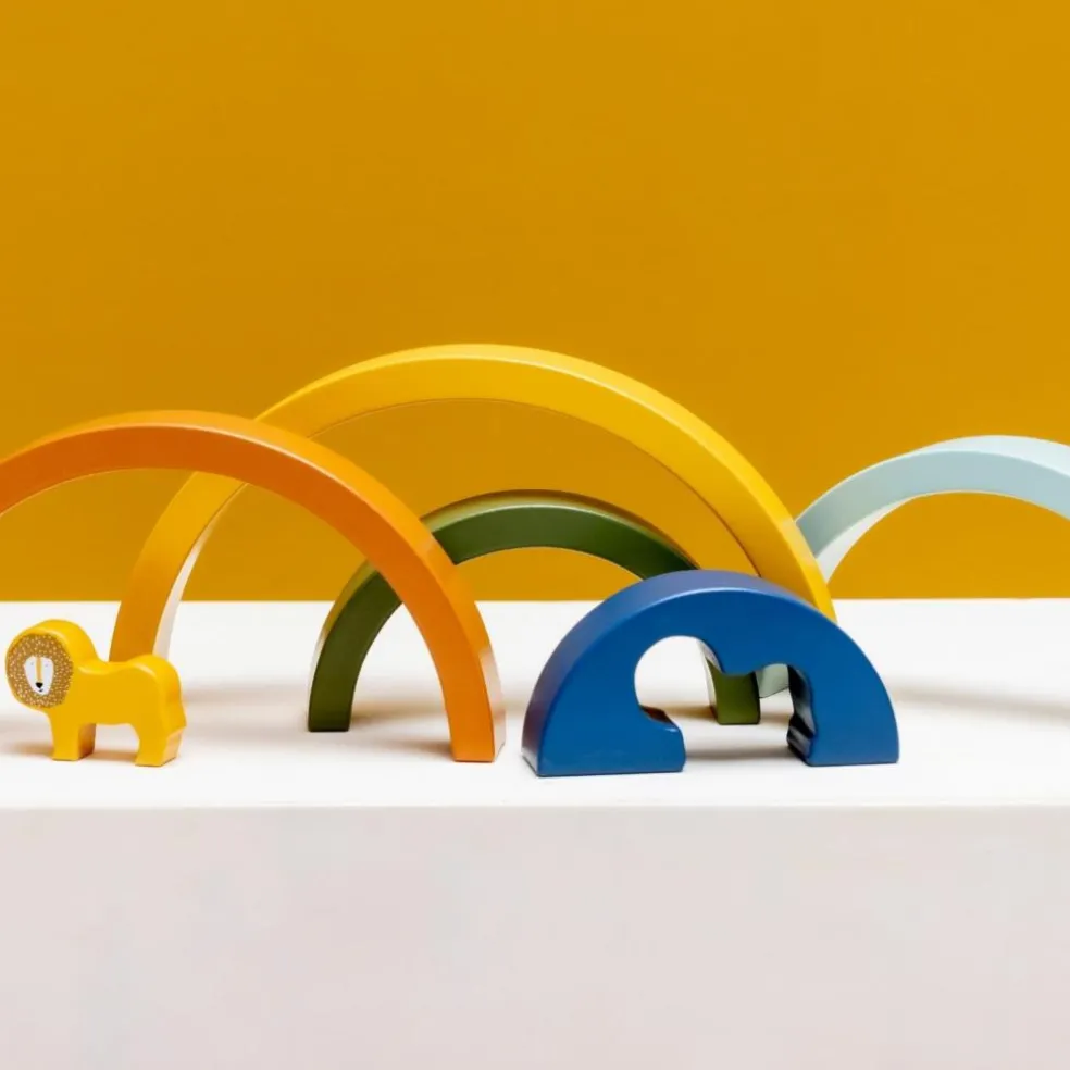 Arc-en-ciel à empiler en bois Mr. Lion