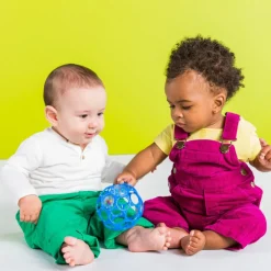 Balle hochet sensoriel bleu