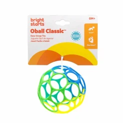 Balle hochet souple bleu et vert