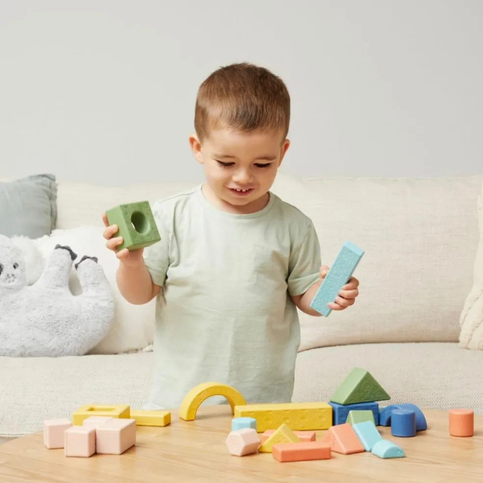 Blocs à empiler et hochet (24 pièces)