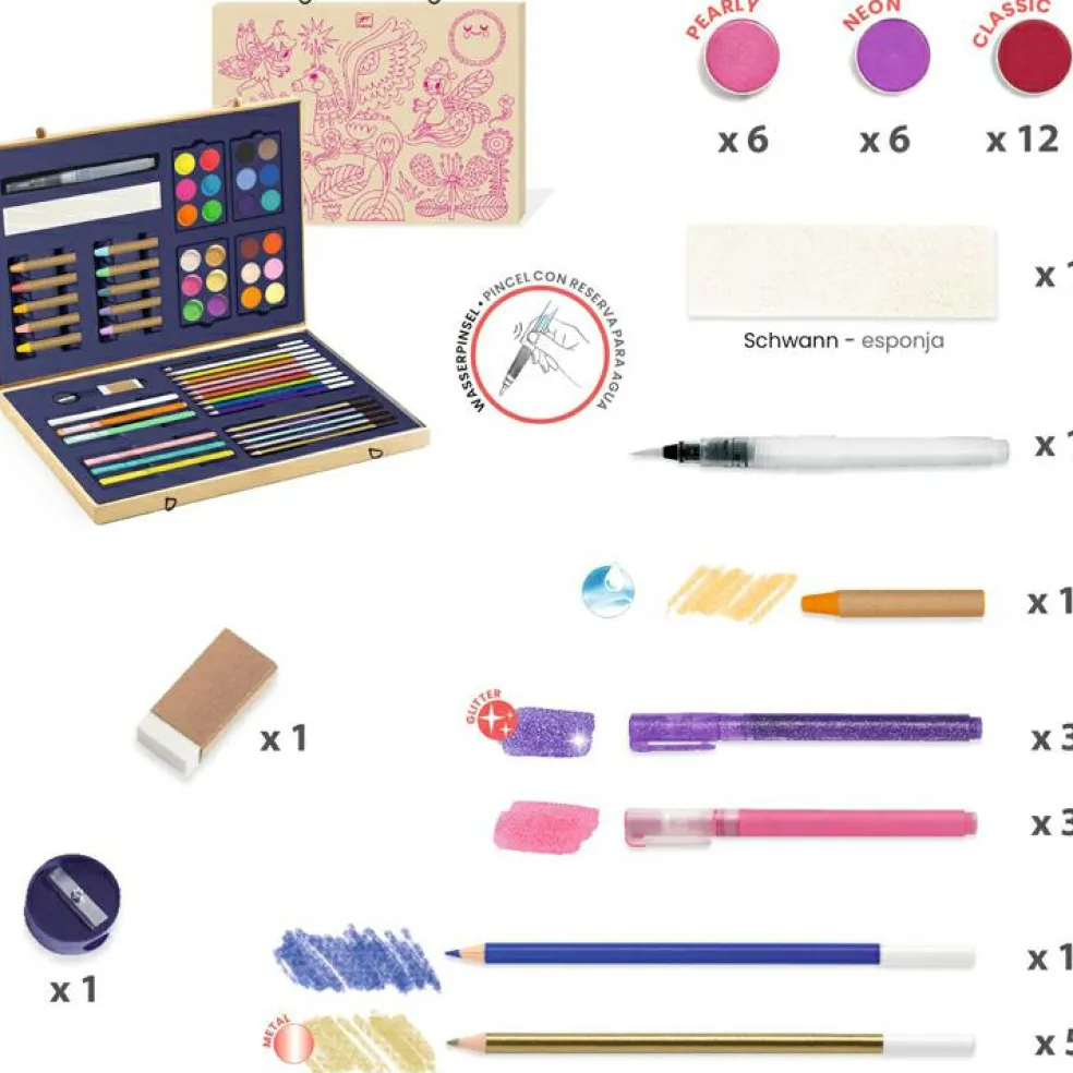 Boîte de couleurs pour dessiner, colorier et peindre Sparkling box