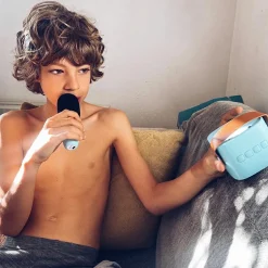 Boîte karaoké enceinte et micro Bleu