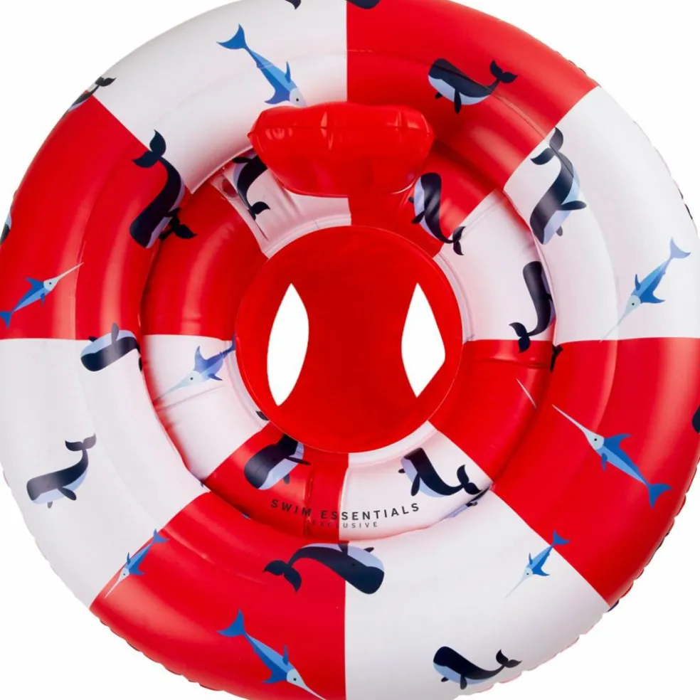 Bouée bébé Baleine rouge-blanc