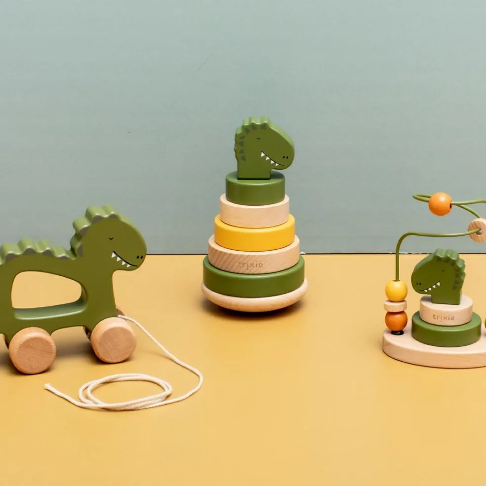 Boulier en bois avec tour à empiler Mr. Dino