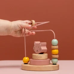 Boulier en bois avec tour à empiler Mrs. Cat