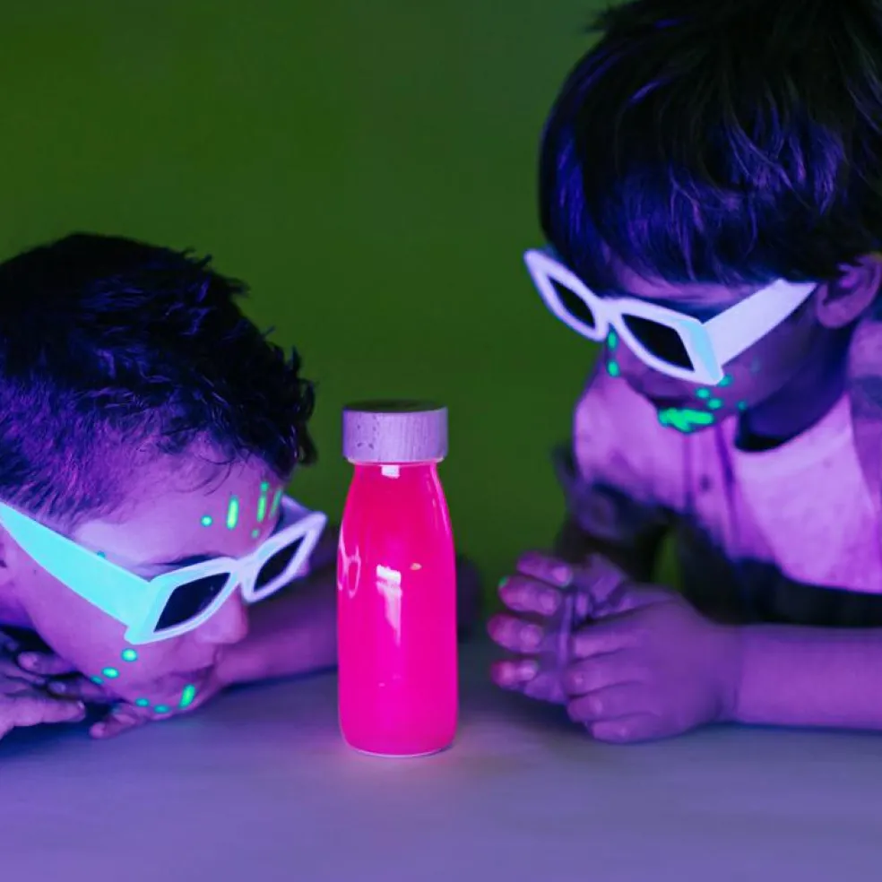 Bouteille sensorielle à paillettes Float Rose fluorescente