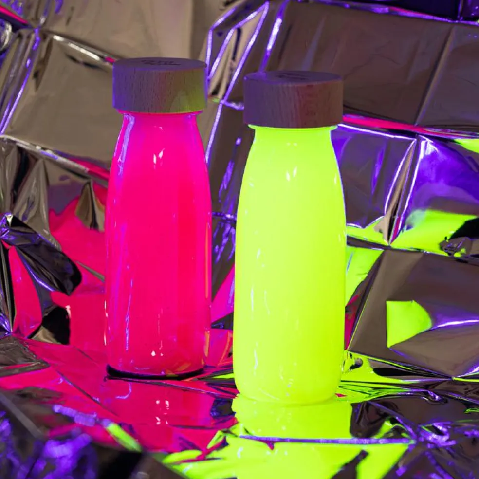 Bouteille sensorielle à paillettes Float Rose fluorescente