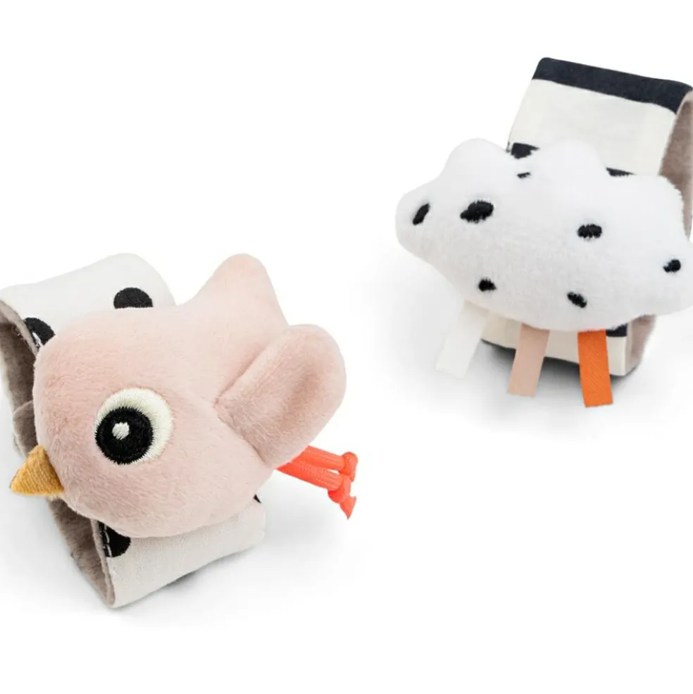 Bracelet hochet lot de 2 Happy clouds Rose