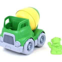 Camion de construction mélangeur vert et jaune