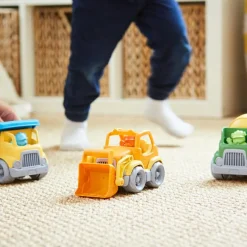 Camion de construction mélangeur vert et jaune