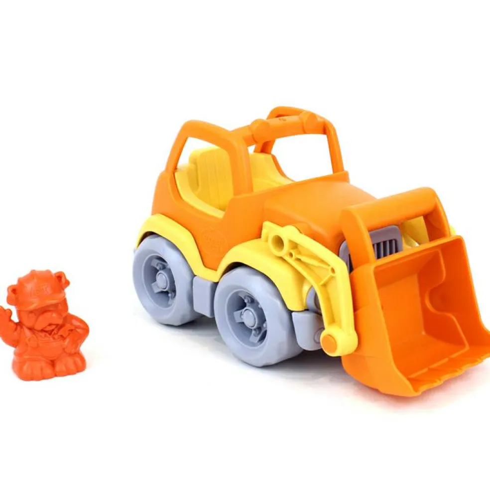 Camion de construction pelle orange et jaune