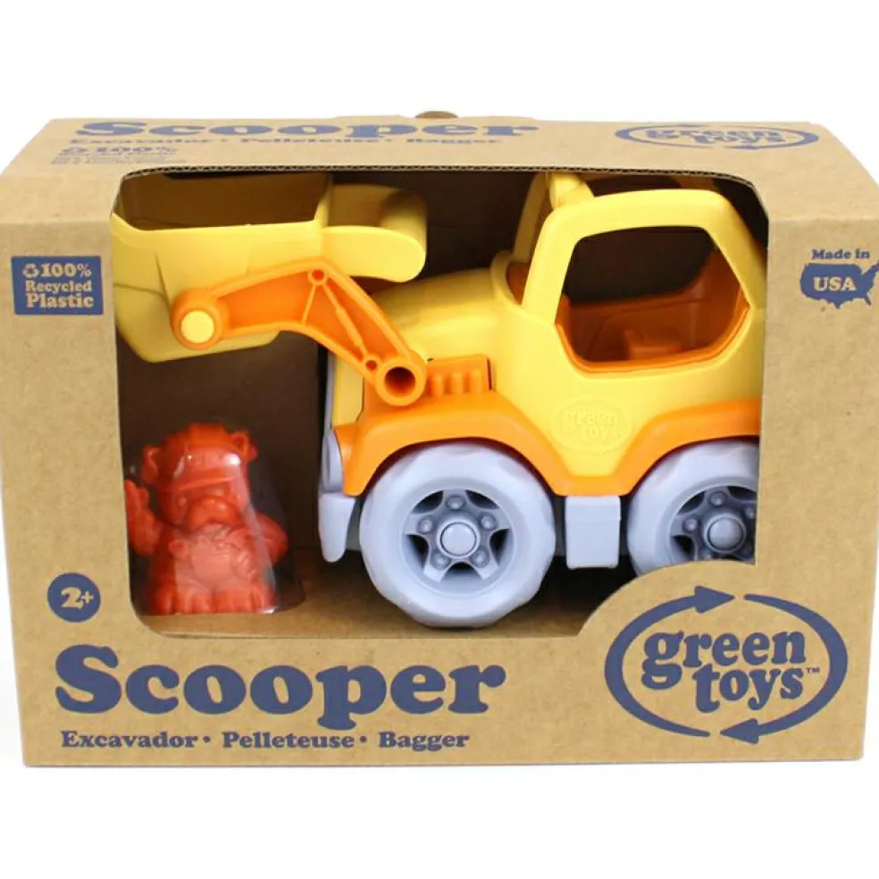 Camion de construction pelle orange et jaune