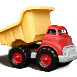 Camion de construction tombereau rouge et jaune