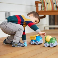 Camion de construction tombereau bleu et jaune