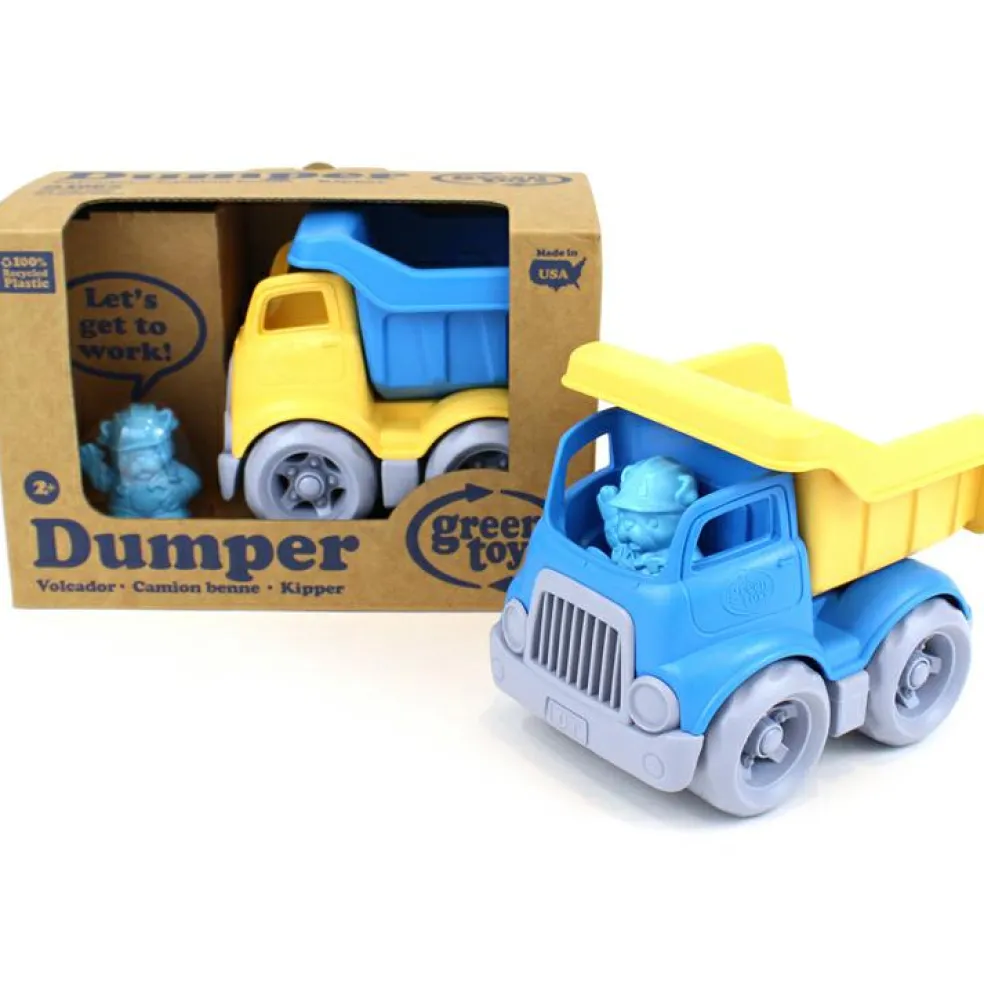 Camion de construction tombereau bleu et jaune