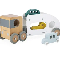 Camion porte-autos et ses 3 véhicules Bolid en bois