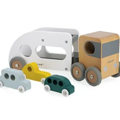 Camion porte-autos et ses 3 véhicules Bolid en bois