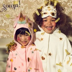 Cape licorne blanc cassé (4-8 ans)