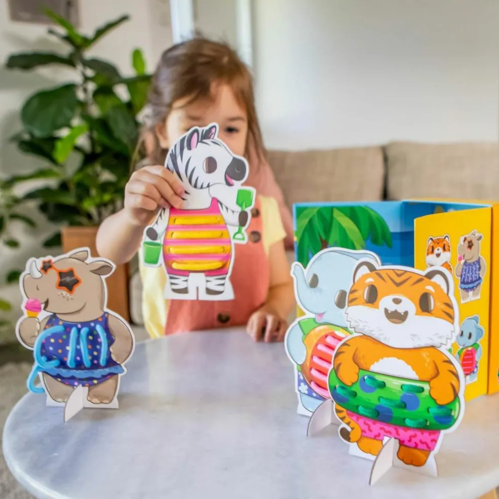 Cartes à lacer fête de la plage