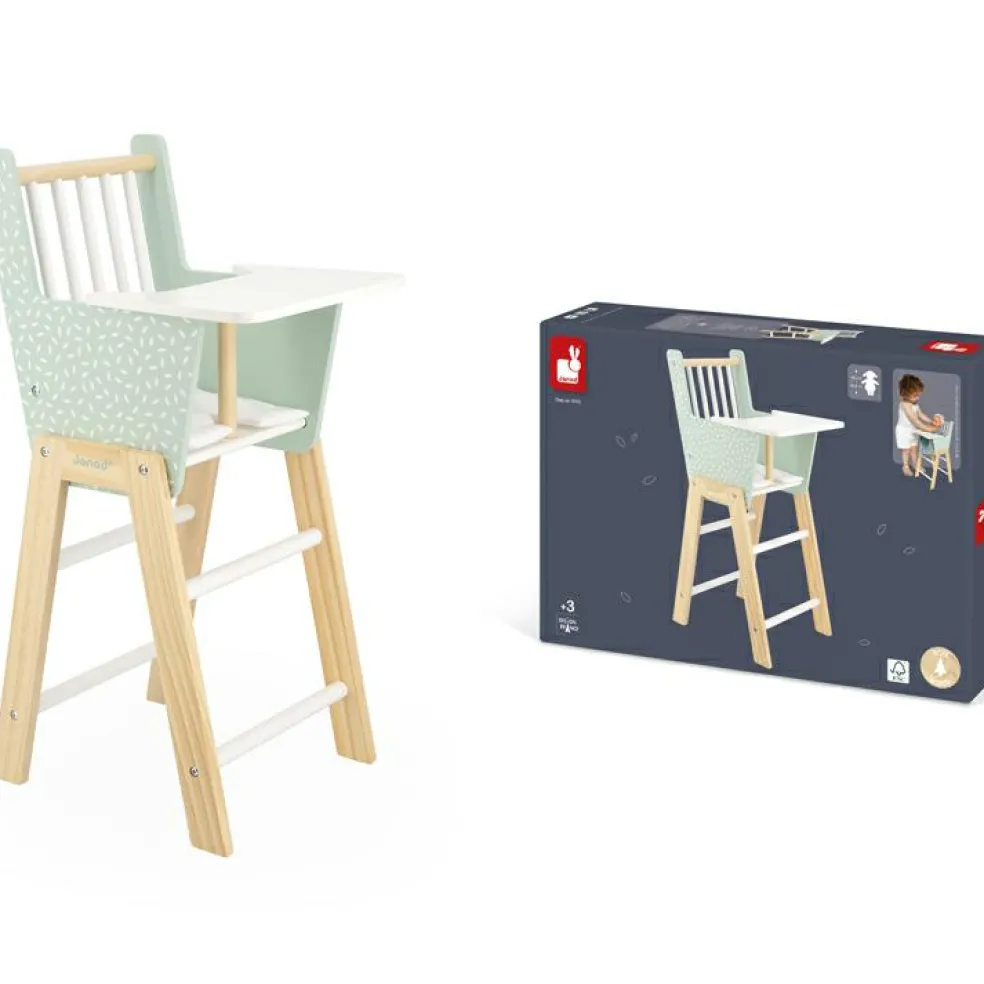 Chaise haute en bois Zen pour poupée