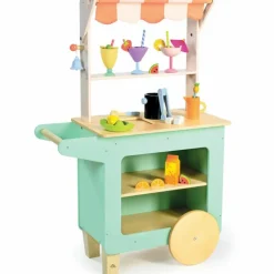 Chariot bar à jus et cocktails en bois