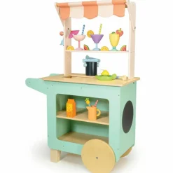 Chariot bar à jus et cocktails en bois