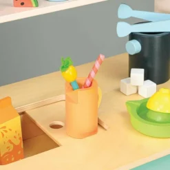 Chariot bar à jus et cocktails en bois