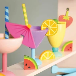 Chariot bar à jus et cocktails en bois