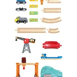 Circuit de train cargo et grue