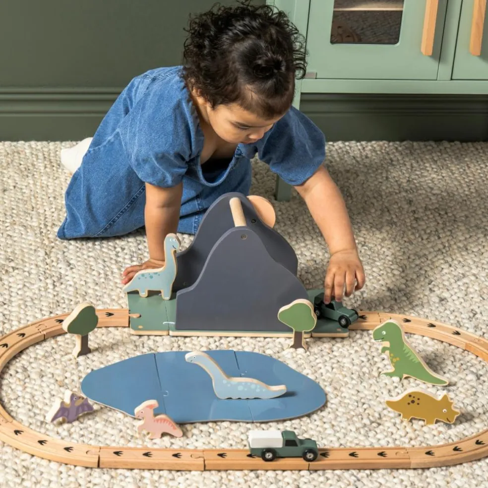 Circuit voiture en bois Dino