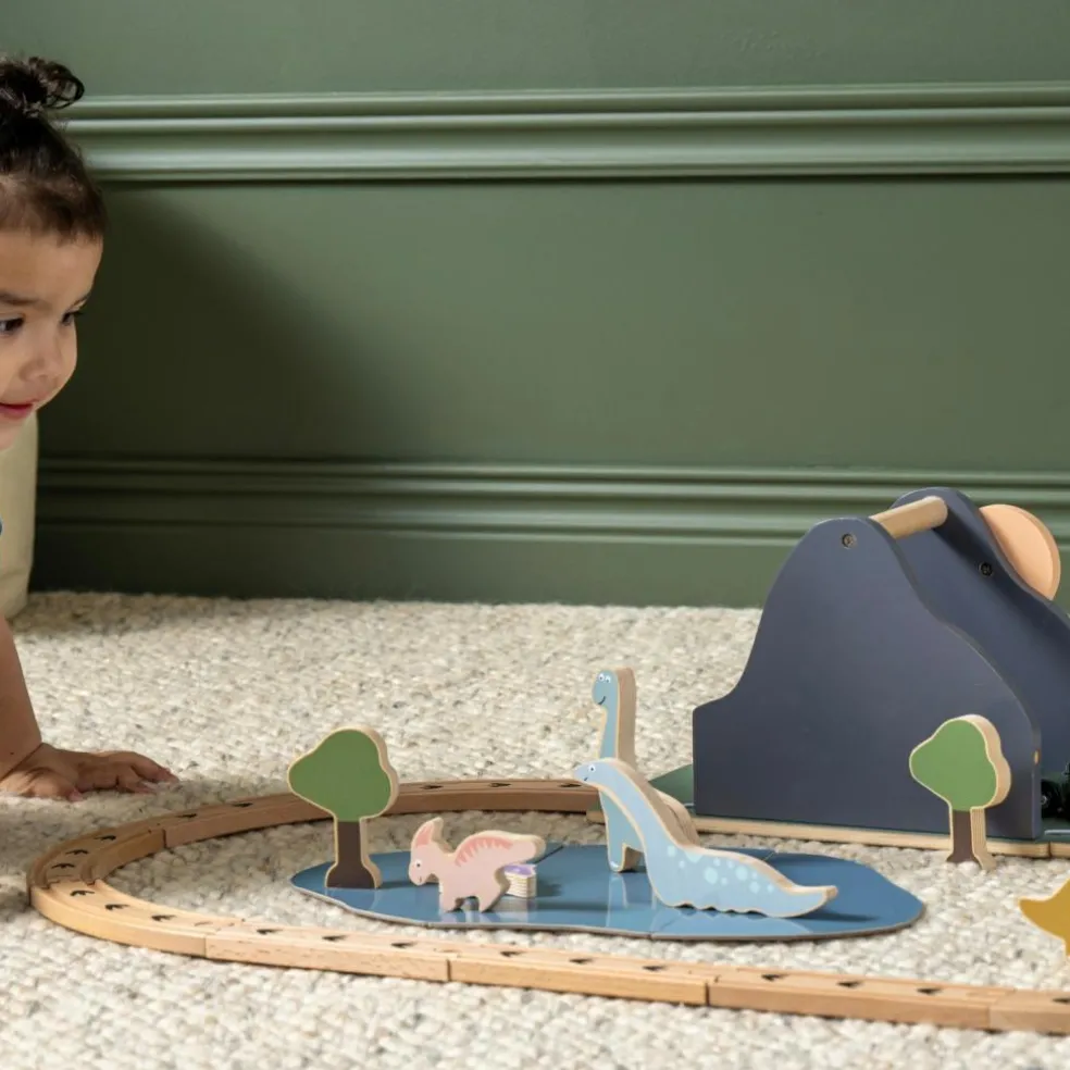 Circuit voiture en bois Dino