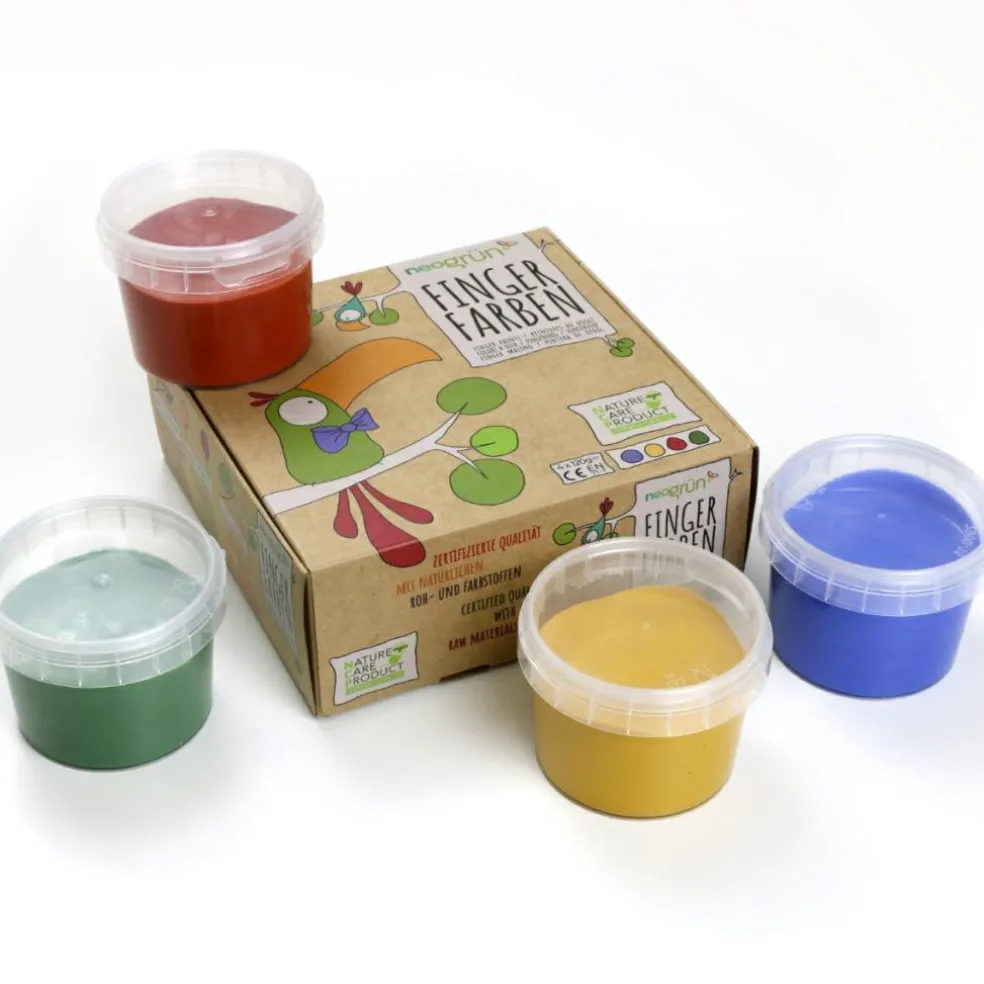 Coffret Aki peinture aux doigts naturelle et vegan (assort. 4 pots)
