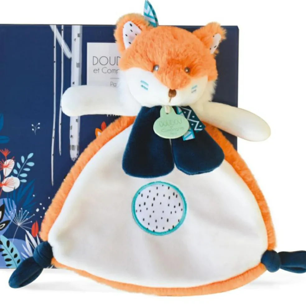 Coffret doudou plat Tiwipi renard (23 cm)