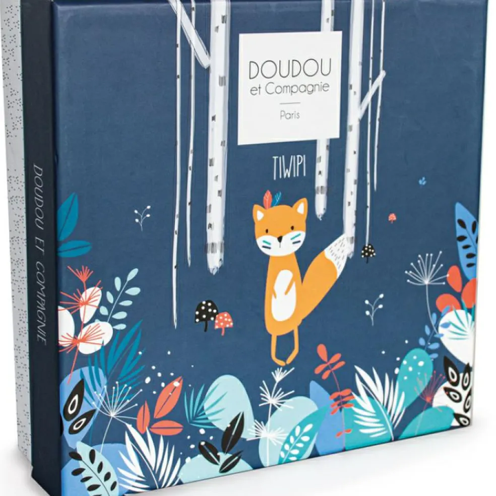 Coffret doudou plat Tiwipi renard (23 cm)