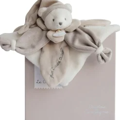 Coffret doudou pétale J'aime mon doudou ours beige (24 cm)