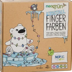 Coffret Mika peinture aux doigts naturelle et vegan Cristal (assort. 4 pots)