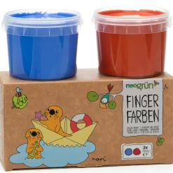 Coffret Nori 2 pots bleu + rouge peinture aux doigts naturelle et vegan