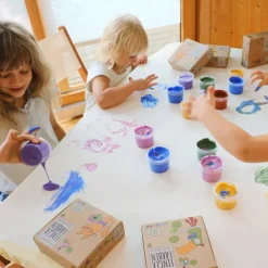 Coffret Nori 2 pots bleu + rouge peinture aux doigts naturelle et vegan