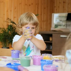 Coffret Nori 2 pots rose + violet peinture aux doigts naturelle et vegan