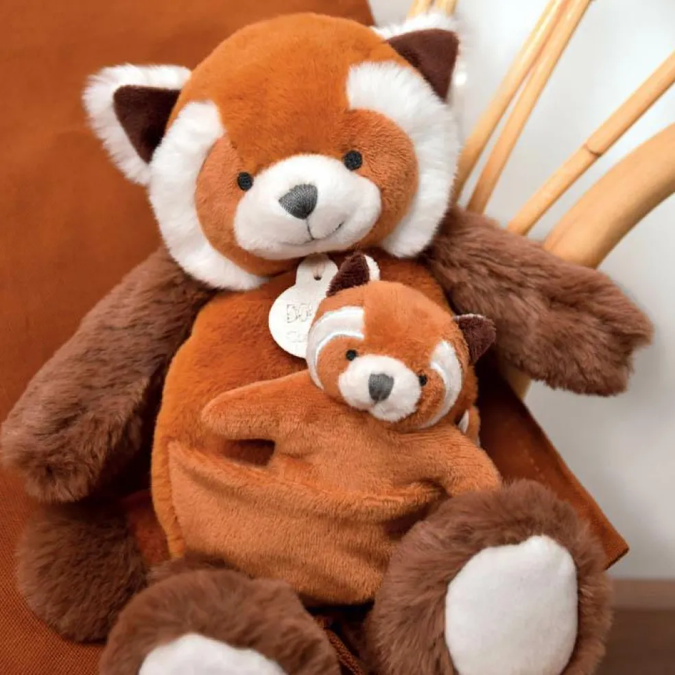 Coffret peluche Panda roux et son bébé (25 cm)