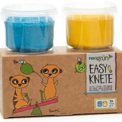 Coffret Suri 2 pots bleu + jaune pâte à modeler naturelle et vegan