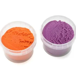 Coffret Suri 2 pots orange + violet pâte à modeler naturelle et vegan