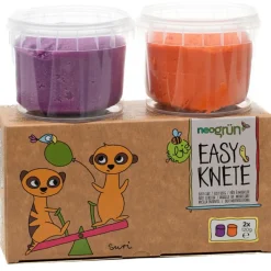 Coffret Suri 2 pots orange + violet pâte à modeler naturelle et vegan