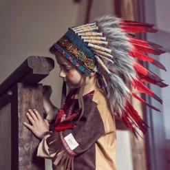 Coiffe indienne Ituha rouge