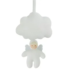 Coussin musical nuage ange blanc (21 cm)