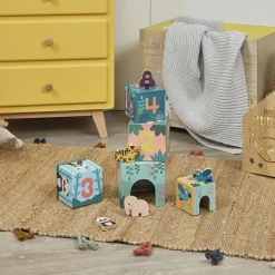 Cubes à empiler avec figurines Animaux WWF (5 cubes)